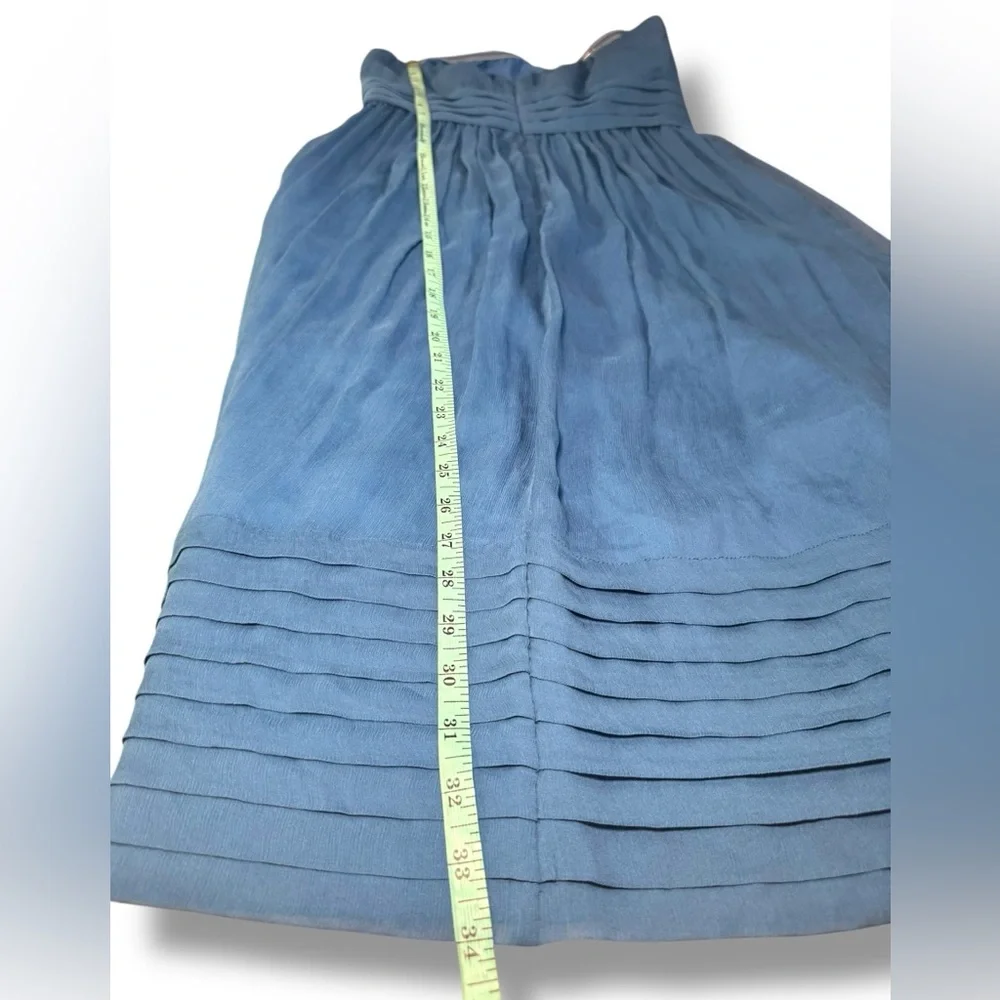 J.CREW Silk Chiffon Strapless Hazel Blue Juliet Dress JCrew‎ - Size 2 EUC